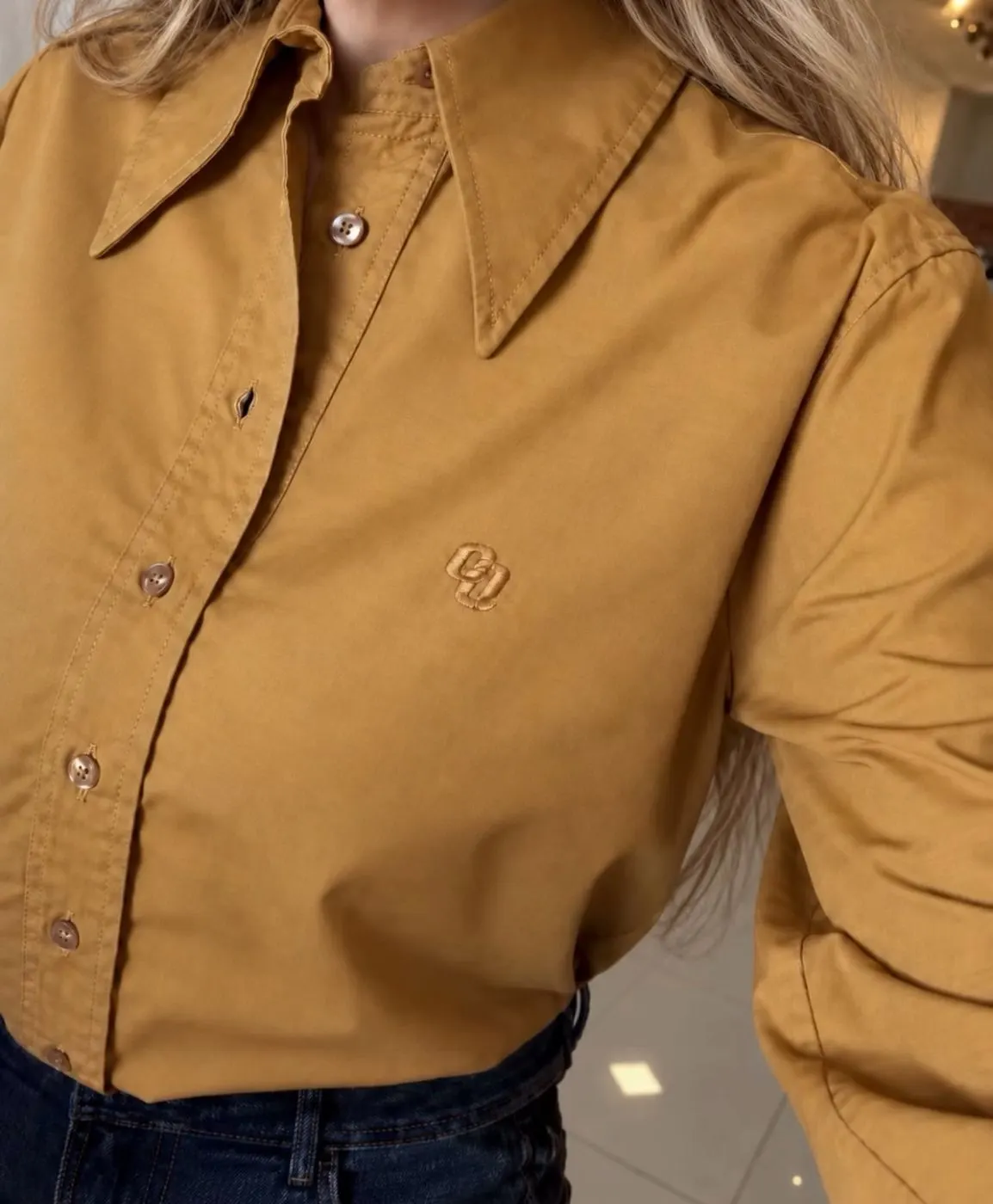 Camisa sarja caramelo — VC Collection