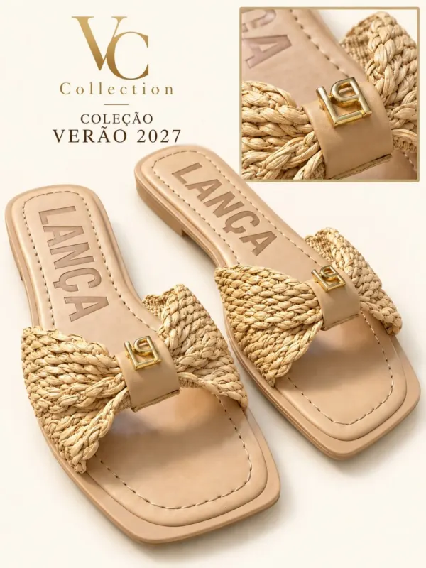 Chinelo laco palha lanca perfume — VC Collection