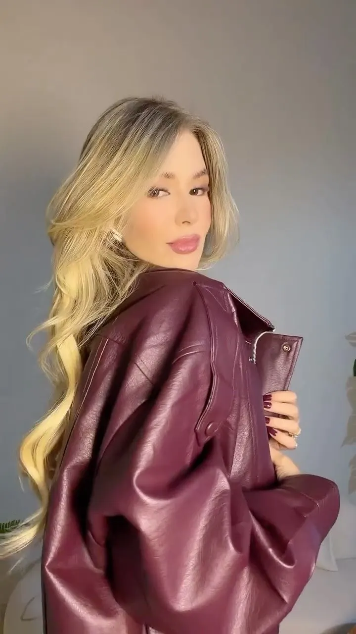 Jaqueta couro bordo — VC Collection