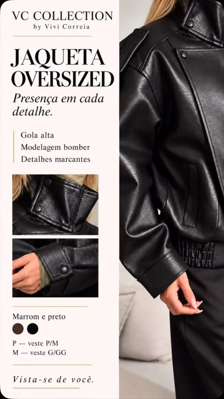 Jaqueta oversized preta — VC Collection